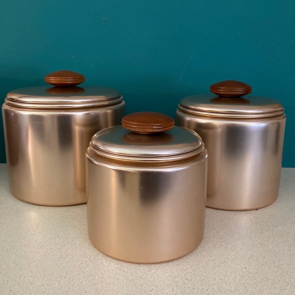 Vintage Mirro Rose Gold Canister Set